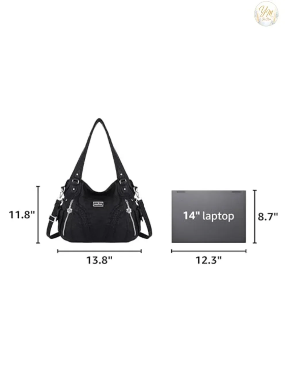 Women's Faux Leather Tote Bag with Adjustable Strap